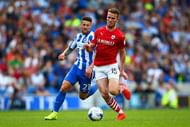 BRIGHTON, ENGLAND - SEPTEMBER 24:  Marley Watkins of Barnsley runs with the ball under pressure from Oliver Norwood of Brighton & Hove Albion during the Sky Bet Championship match between Brighton & Hove Albion and Barnsley at Amex Stadium on September 24, 2016 in Brighton, England.  (Photo by Dan Istitene/Getty Images)